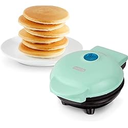 1 of Dash Mini Maker Griddle, 4 Inch Nonstick Cooking Surface, Aqua | Compact Electric Mini Pancake Maker, Quick Heating, Single Serve Eggs, Hash Browns & Breakfast Sandwiches