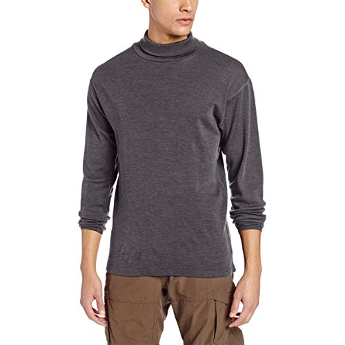100% Merino Wool Mens Turtleneck - Midweight Long Sleeve Base Layer