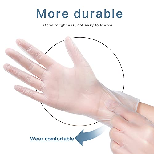 Peipu Vinyl Disposable Gloves (Medium, 100-Pack),Powder Free, Cleaning Service Gloves, Latex Free #TOP1