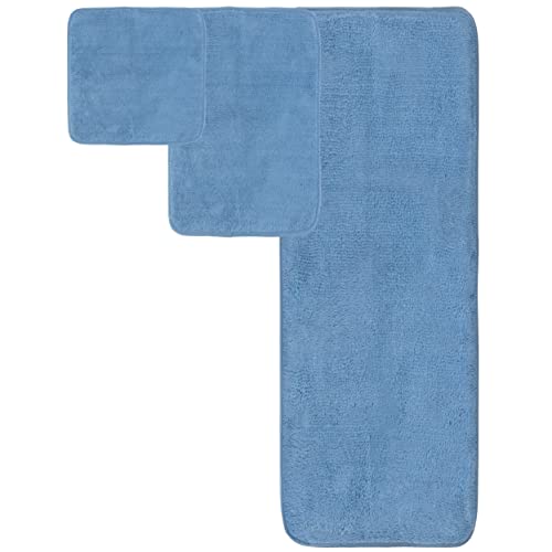 Polyte Oversize, 60 X 30 In., Quick Dry Lint Free Microfiber Bath Towel Set, 6 Piece (Blue) #TOP1
