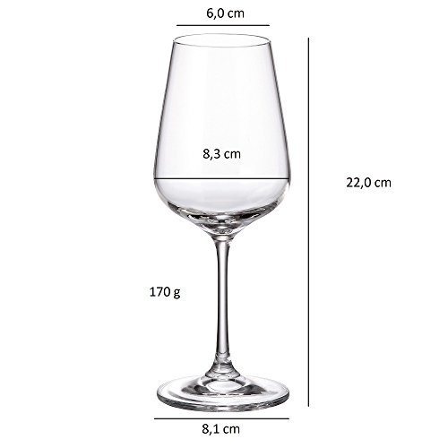 Jogo de 6 Taças para vinho branco Strix em cristal ecológico 360ml A21cm