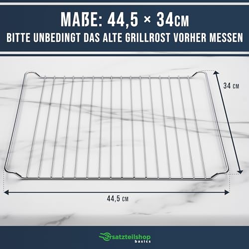 Backofengitter 44,5 cm x 34 cm Backrost Grillrost Ofengitter kompatibel mit Whirlpool 481245819334 GRD001 Bauknecht Ignis Indesit Ikea für Backofen silber verchromt - altes Gitter vorher messen