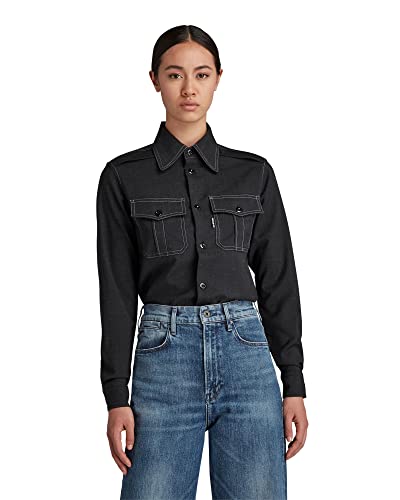 G-Star Para Mujer Camisa Officer Long Sleeve, Multicolor Dk Black Htr D20656-C914-7293 , S