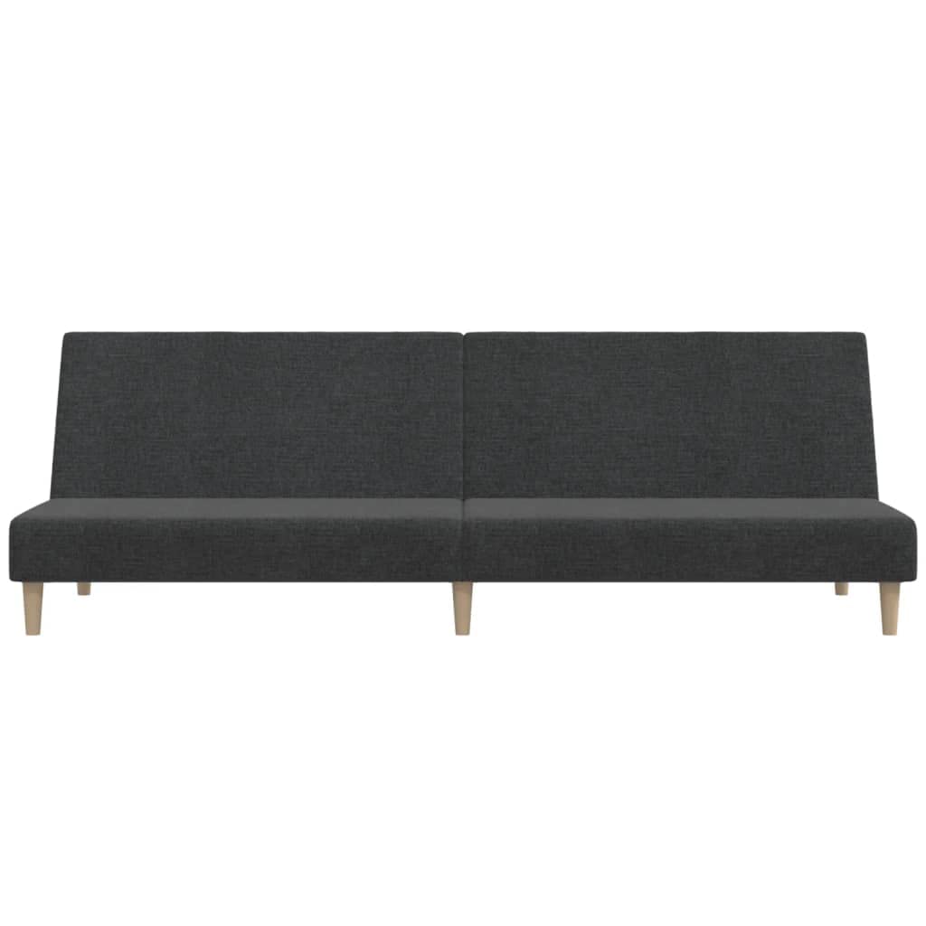 Divano letto a 2 posti, in tessuto grigio scuro, con funzione letto, estensibile come letto per gli ospiti, 200 x 100 cm, salvaspazio, per soggiorno, camera degli ospiti, con robusto telaio