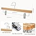 HOUSE DAY Premium Wooden Pants Hangers 25 Pack, Solid Lotus Wood Skirt Hangers with 2-Adjustable Clips, Heavy Duty & Anti Slip Wood Bottom Hanger for Slacks, Jeans, Trousers, Shorts (Natural)