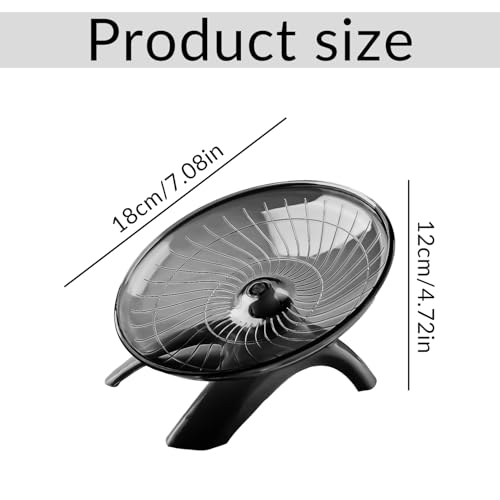 Tabanzhe Flying Saucer Hamster Wheel,Silent Spinner Non Slip Exercise Wheel Stable Pets Run Wheels for Small Pets Guinea Pig Chinchilla Gerbils Mice(Black) - Image 2
