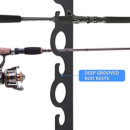 Livoccur Fishing Rod Rack, Fishing Pole Holder Wall Or Ceiling Mount Rack, Fishing Rod Storage Rack, Holds 9 Rods For Home, Store, Cabin, Garage, Basement #TOP1