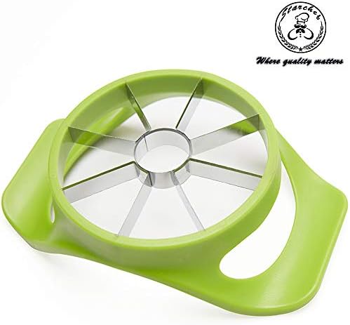 Starchef Apple Fruit Cutter,Slicer,Divider,Corer,Wedger,Stainless Steel,Slicer for Apples,Pears,Fruits,Ergonomic Handle, Easy Grip, Sharp Blade,Large(8 Slices,Green)