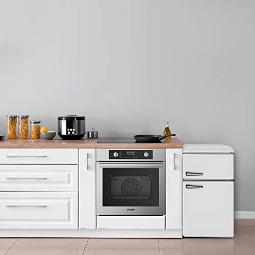 Galanz GLR31TWEER Retro Compact Refrigerator, Mini Fridge with Dual Doors, Adjustable Mechanical Thermostat with Freezer, White, 3.1 Cu FT by Galanz - Image 4