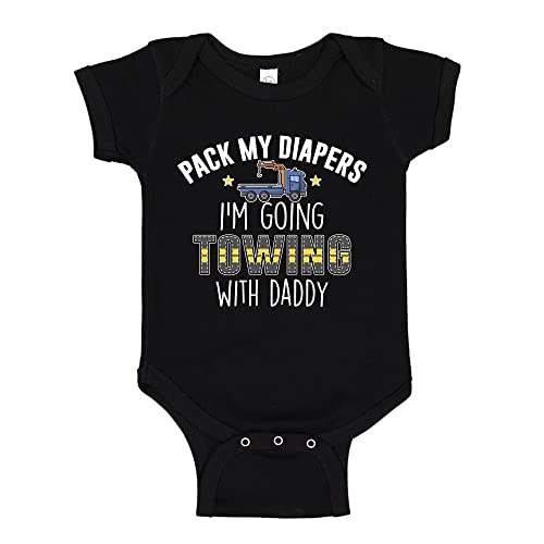 I'm Going Towing with Daddy Tow Truck Baby One Piece Or Toddler T-Shirt Children's Clothing - Main Image
