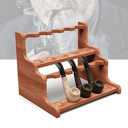 Support pour 10 pipes en bois noble, présentoir artisanal