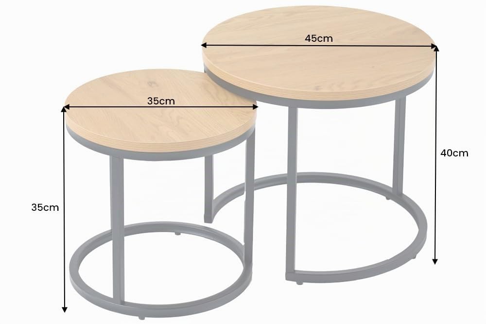 Beistelltische ELEGANCE 45cm - schwarz natur - MDF - 20 kg Belastbarkeit