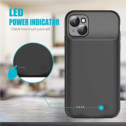 Battery Case For Iphone 14, 7000Mah Ultra-Slim Portable Charger Case Rechargeable Battery Pack Charging Case Compatible With Iphone 14 (6.1 Inch)-Black #TOP2
