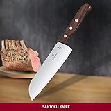 Victorinox Wood, Santoku Knife, Extra Sharp Blade, Straight Edge, 17 cm, Noble Wooden Handle, Stainless Steel, Brown - Image 2