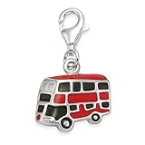 Caja de regalo – Plata de Ley de autobús de Londres Charm para pulsera Samsung Galaxy S3 MINI i8190 – rojo esmalte – tamaño: 14 mm x 11 mm – Peso: 3 gms.
