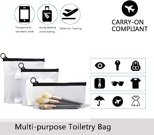 Heerlijk Three-Pack Clear TSA Approved Toiletry Bags #TOP1