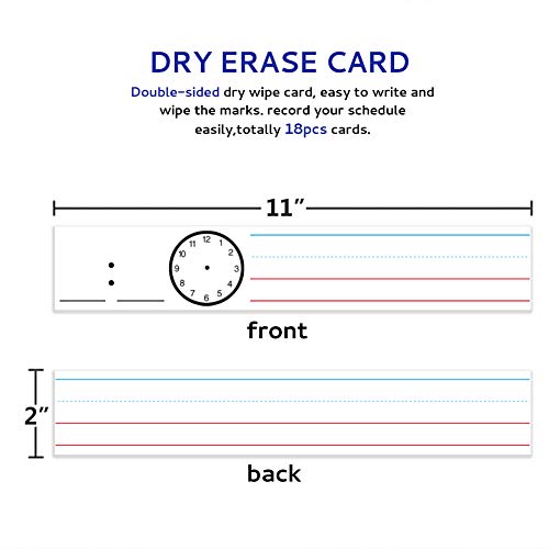 Zkoo Daily Schedule Pocket Chart, School Smart Pocket Chart With 18 Blank Double-Sided Reusable Cards, Teaching Scheduling Pocket Charts For Classroom 13+1 Pocket (Black) #TOP4