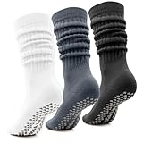 【Style Polyvalent】Disponibles en trois couleurs pour s'harmoniser avec toutes les palettes de couleurs de votre garde-robe, ces chaussettes empilées antidérapantes pour femme sont particulièrement adaptées aux amateurs de fitness, aux pratiquants de yoga, aux adeptes du Pilates, aux personnes âgées et aux femmes enceintes. Elles réduisent les risques de chute tout en offrant un soutien supplémentaire, ce qui en fait un cadeau attentionné pour votre femme, votre mère ou vos amies.