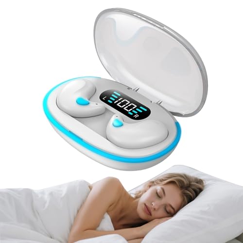 Wireless Bluetooth Invisible Sleep Earbuds Mini Small Sleeping Headphones Noise Cancelling Flat Earphones for Side Sleeping Sleepers Waterproof TWS Hidden Ear Buds for iPhone Android Music Sports Work