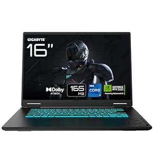 Gigabyte GAMING A16 Laptop – 16.0″ 165Hz WQXGA, Intel Core i7-13620H, RTX 5070 GPU, 32GB DDR5, 1 x Gen4 1TB SSD, DOS, 2 Year Warranty, Dolby Atmos, GAMING A16 CWHI3IT864SD