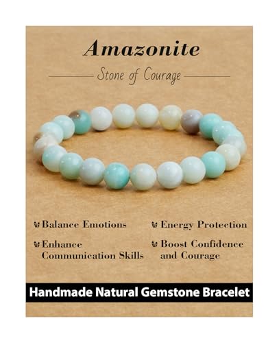 Image of Landorilo Crystal Beaded Bracelet for Women Men, Amazonite