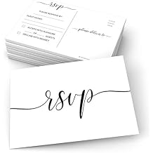 321Done RSVP Cards for Wedding, 4x6 Large White Postcards, No Envelopes Needed, Blank Mailing Side, 50 Pack; Response Cards for Bridal Shower, Birthday, Anniversary - Thick Cardstock, Made in USA