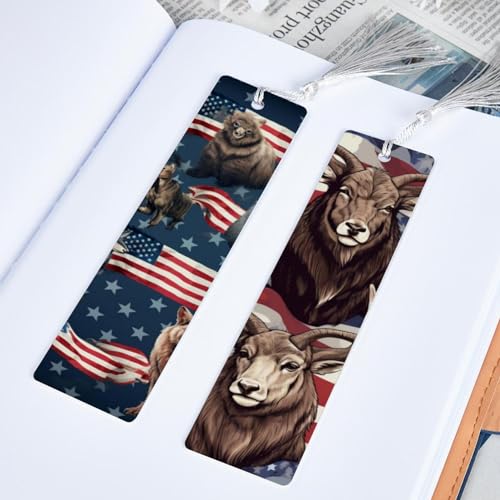 Marque-page animaux drapeau américain pour ne plus corner les pages des livres