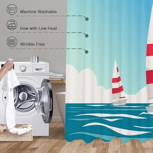 Rideau de douche polyester lavable 180 x 200 cm avec 12 crochets inclus
