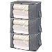 Produktbild H.C Housecraft 3pcs Faltbare Aufbewahrungstaschen Kleidung Aufbewahrung Schrank Organizer mit großem Sichtfenster und Tragegriffen, für Kleidung, Bettdecke, Kissen, Schlafzimmer