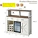 LUXOAK Farmhouse Coffee Bar Cabinet with Beverage Refrigerator Cooler, 47