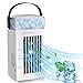 ShiniUni Climatiseur mobile, Mini refroidisseur d'air USB, 3 niveaux - [5 en 1], Purificateur d'air, Rafraîchisseur d'air, Lumière d'ambiance RVB, Ventilateur mobile pour chambre à coucher, bureau
