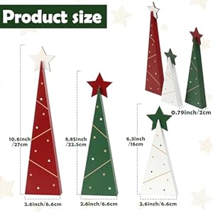 Amorita Rustic Christmas Decor 3 Piece Wooden Christmas Trees Tabletop Decoration, Freestanding Wooden Tree, Rustic Tiered Tray Centerpieces for Xmas Holiday Home Decor Amorita Rustic Christmas Decor 3 Piece Wooden Christmas Trees Tabletop Decoration Freestanding Wooden Tree Rustic Tiered Tray Centerpieces for Xmas Holiday Home Decor