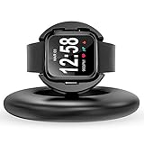 NANW Charger Compatible with Fitbit Versa/Versa Lite Edition Smartwatch, 90° Foldable Charge Stand Dock Replacement Charging Cradle Dock Adapter Holder with 3.9ft USB Cable Accessories