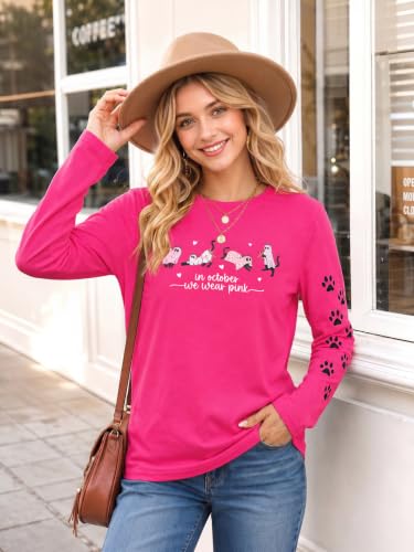 Image of Cat Shirts for Women Loose Fit Lightweight Long Sleeve Animal Tee
