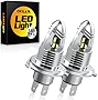 OXILAM H4 9003 LED Headlight Bulbs, Mini Size 6000K White Hi/Lo Beam Plug and Play HB2 LED Headlamp Replacements for High Beam and Low Beam, Pack of 2
