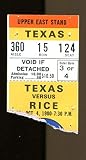 1980 Texas Longhorns v Rice Owls Ticket 10/4 Rice Stadium 40075