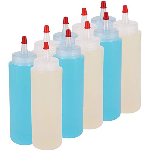 Belinlen 10 Pack 8-Ounce Plastic Squeeze Bottles With Red Tip Caps For Food, Crafts, Art, Multi Purpose #TOP5