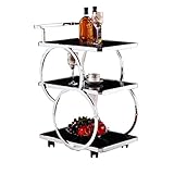 ★ Stockage mobile spacieux: un chariot à 3 niveaux vous laisse suffisamment d'espace pour stocker des boissons et de la nourriture ou d'autres articles. Idéal pour transporter des boissons ou des plateaux à desserts lors d'événements de restauration.