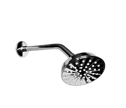 Yelk SHSTR7426 ABS Heavy Quality Overhead Shower 4.5 INCH with Brass 1.5 INCH Extension Pc., 10 INCH Diamond Chrome Plated Shower Arm & Wall Flange ( Diamond Bright Mirror Chrome Finish).