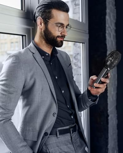 EasyAcc Handventilator, Mini Tragbarer Ventilator, Wiederaufladbar USB Ventilator, Faltbar Kompatibel Lüfter für Konzert, Reisen, Büro und Zuhause - Schwarz