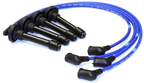 Set (4pcs) NGK Spark Plug Wires Ferrite Magnetic Core Blue Silicone 9428 Stock