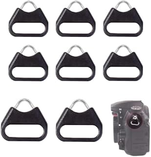 XINAZZIT 8PCS Camera Triangle Rings Hook Camera Alloy Split Ring Stainless Steel Camera Lug Ring Protector Cover Pad for Camera Shoulder Strap