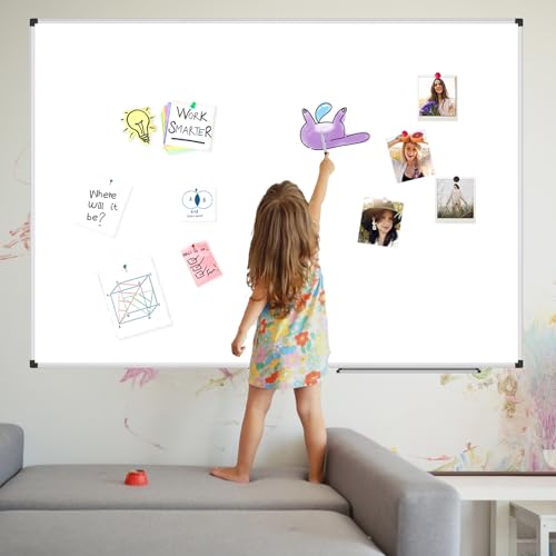 Image of XBoard Magnetic Whiteboard 36 x 24 Inch, Hanging Dry Erase Board with Aluminium Frame & Marker Tray 3' x 2' | Wall Mounted Magnetic White Board for Home School Office