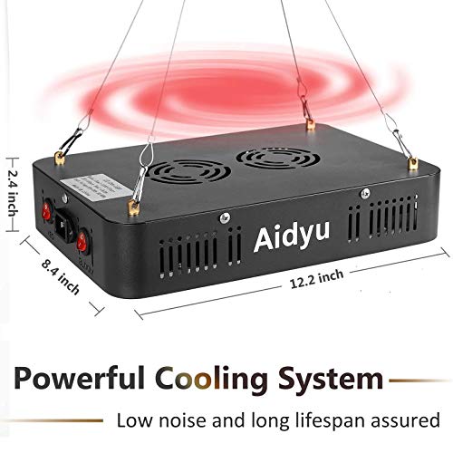 Aidyu 1000W Led Grow Light, Full Spectrum Growing Lamps For Indoor Hydroponic Greenhouse Plants With Veg And Bloom Switch, Dual Chips, Uv & Ir, Adjustable Rope Hanger #TOP2