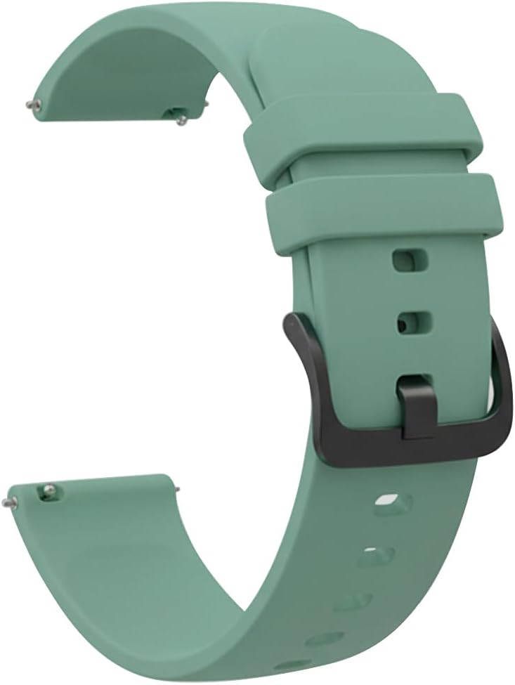 Soft Silicone 22mm Watch Strap with Secure Buckle Lock, Compatible with Samsung Galaxy Watch 3 45mm/ Gear S3 Classic Huawei GT3 46mm & Watch's with Lug Size 22mm