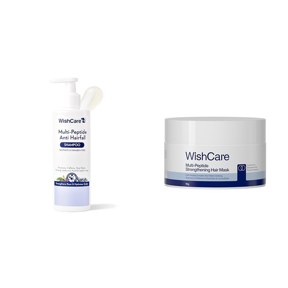 WishCare Multi Peptide Anti Hairfall & Hair Repair Combo | Multi Peptide Shampoo & Hair Mask with Rice Water, Rosemary & Peptides | For HairFall Control, Damage Repair & Deep Nourishment | Men & Women-image-32