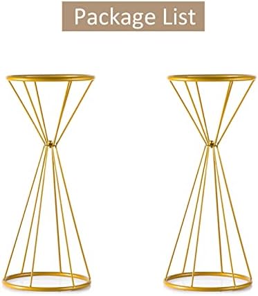 Sziqiqi Set of 2 Geometric Metal Flower Column Stand for Wedding Reception Tables, Artificial Flower Road Lead Vase, Centerpieces Decoration for Party Birthday Events Festival Celebration