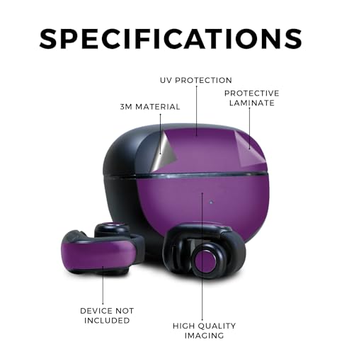 Image of Skin Compatible with Bose Ultra Open Earbuds - Solid Purple - Premium 3M Vinyl Protective Wrap Decal Cover - Easy to Apply | Crafted in The USA by MightySkins