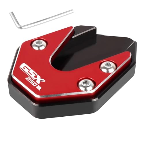 tänder-Verbreiterung Motorrad-Seitenständer-Pad Für Suzuki GW250 GSX250R 2021–2023 DL250 Ständerverlängerung, Seitenständer, Vergrößerte Plattenunterstützung(Rot 1)