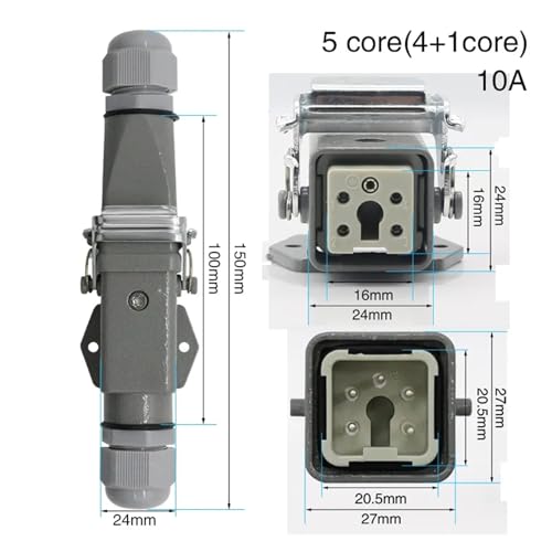 Prise aviation 250v-005-4 mâle femelle connecteur robuste 5 broches 5core - 2